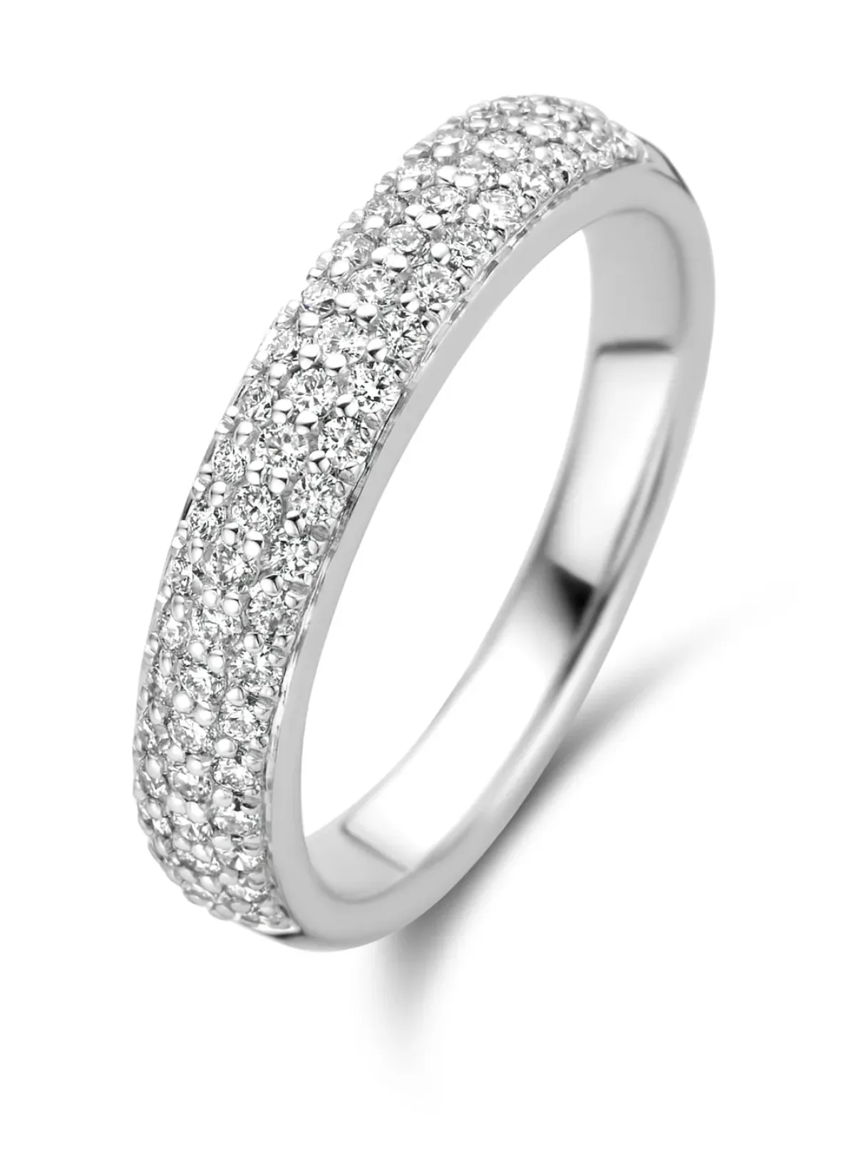 Diamond Point Witgouden Ringen|Diamanten Ringen<Witgouden ring, 0.45 ct diamant, Caviar