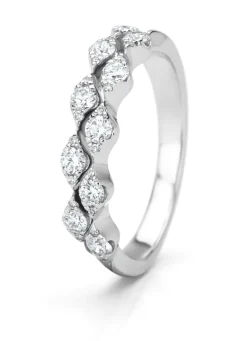 Diamond Point Witgouden Ringen|Diamanten Ringen<Witgouden ring, 0.50 ct diamant, Caviar