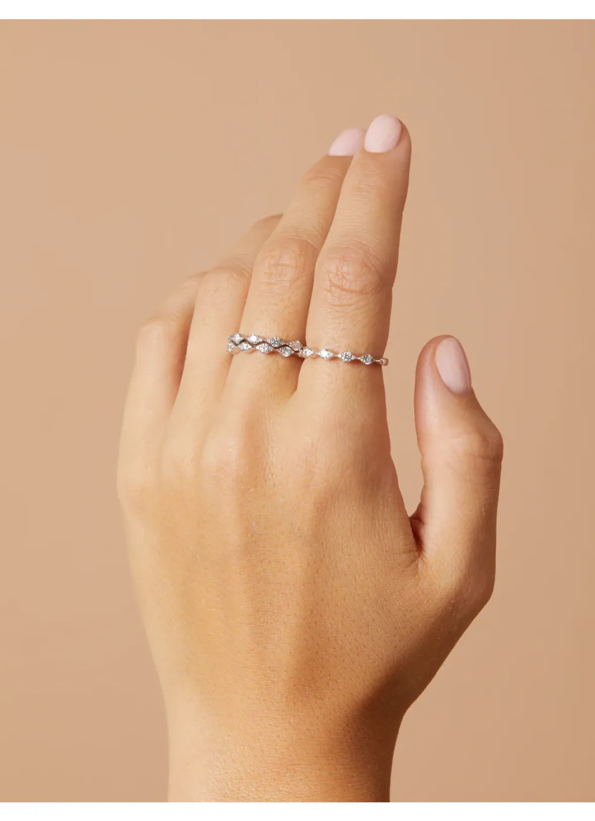 Diamond Point Witgouden Ringen|Diamanten Ringen<Witgouden ring, 0.50 ct diamant, Caviar