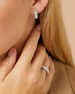 Diamond Point Witgouden Ringen|Diamanten Ringen<Witgouden ring, 1.05 ct diamant, Caviar