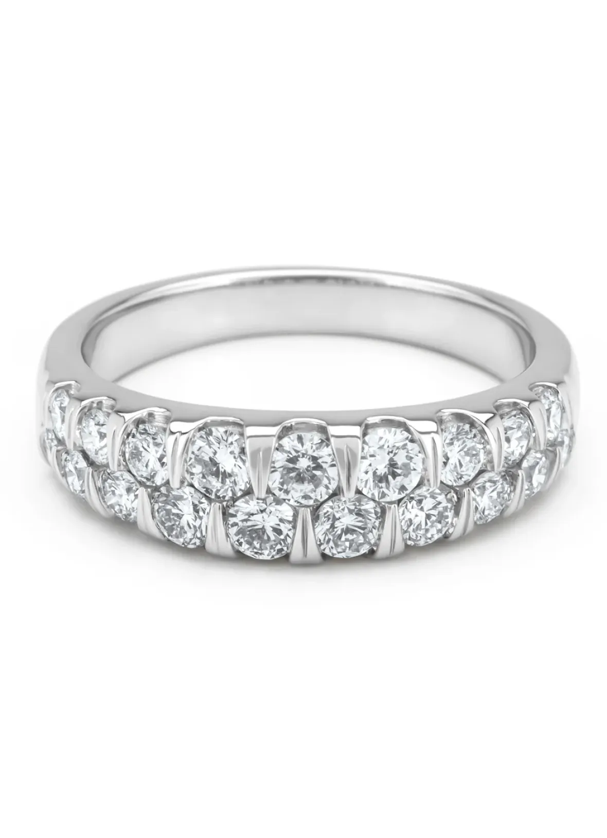 Diamond Point Witgouden Ringen|Diamanten Ringen<Witgouden ring, 1.05 ct diamant, Caviar