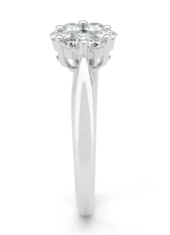 Diamond Point Witgouden Ringen|Diamanten Ringen<Witgouden ring, 0.49 ct diamant, Caviar