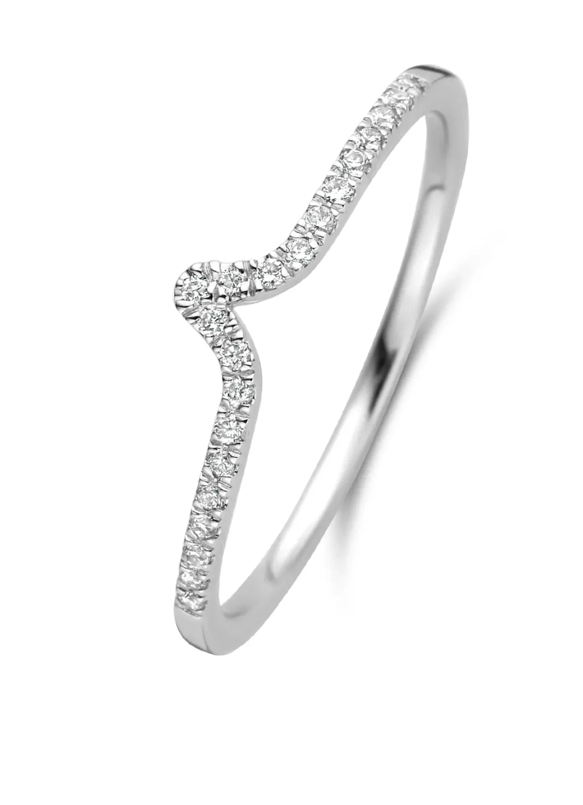 Diamond Point Witgouden Ringen|Diamanten Ringen<Witgouden ring, 0.08 ct diamant, Cosmic