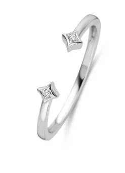 Diamond Point Witgouden Ringen|Diamanten Ringen<Witgouden ring, 0.01 ct diamant, Cosmic