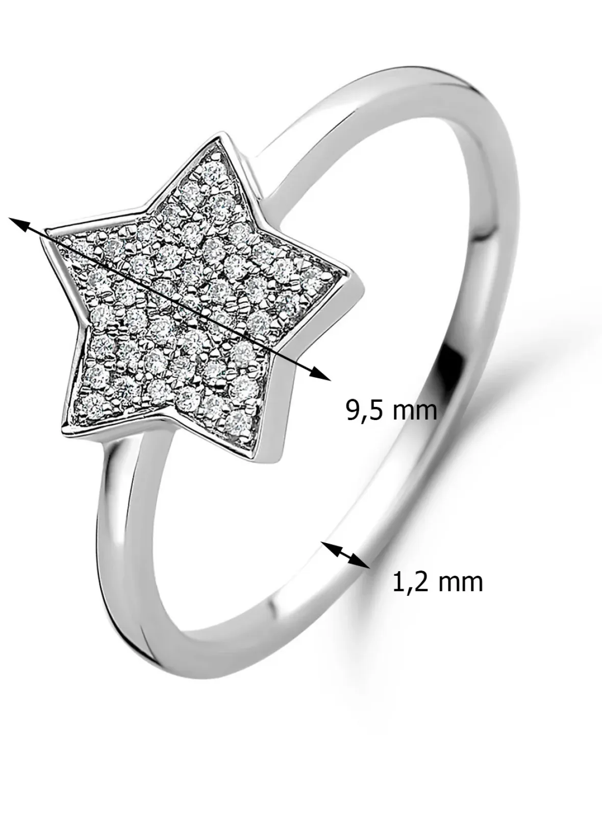 Diamond Point Witgouden Ringen|Diamanten Ringen<Witgouden ring, 0.10 ct diamant, Dreamer