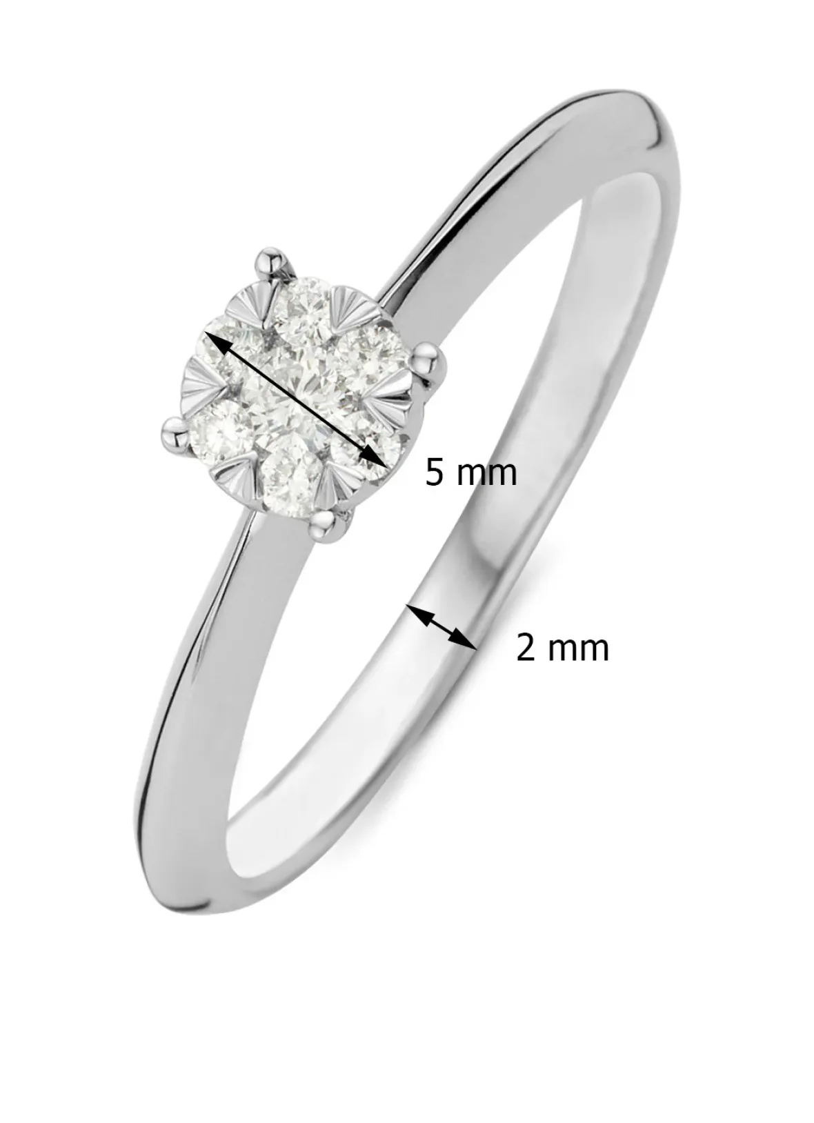 Diamond Point Witgouden Ringen|Diamanten Ringen<Witgouden ring, 0.17 ct diamant, Enchanted