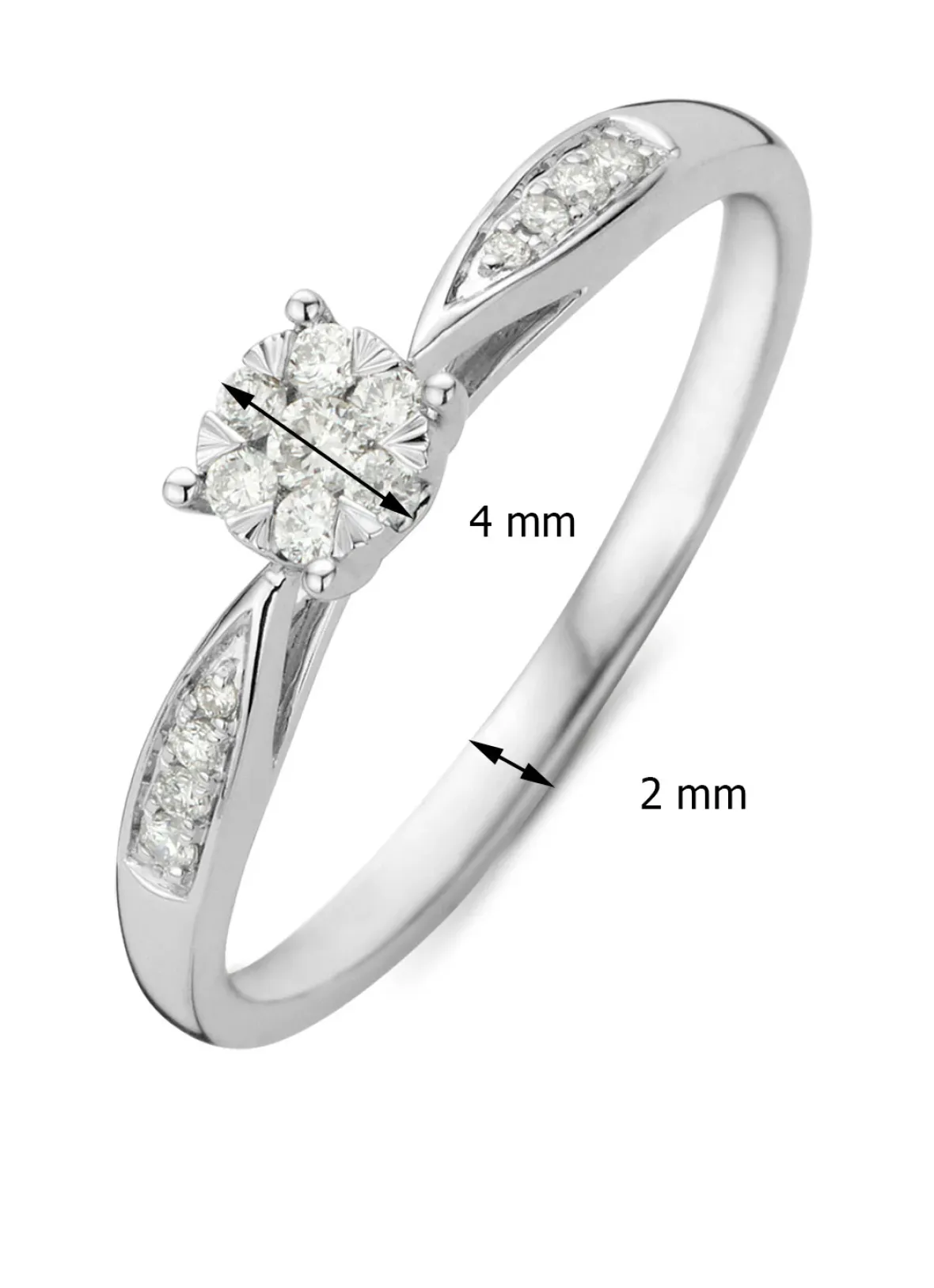 Diamond Point Witgouden Ringen|Diamanten Ringen<Witgouden ring, 0.15 ct diamant, Enchanted