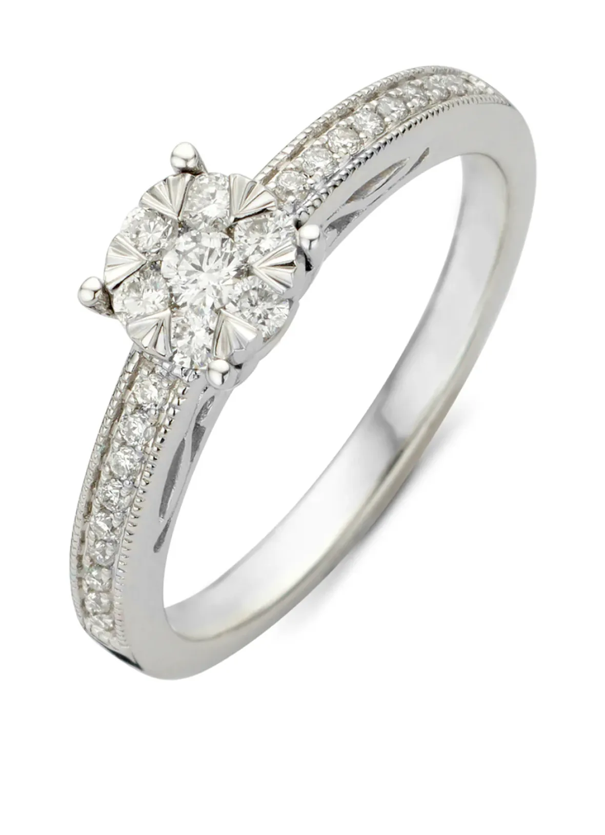 Diamond Point Witgouden Ringen|Diamanten Ringen<Witgouden ring, 0.32 ct diamant, Enchanted