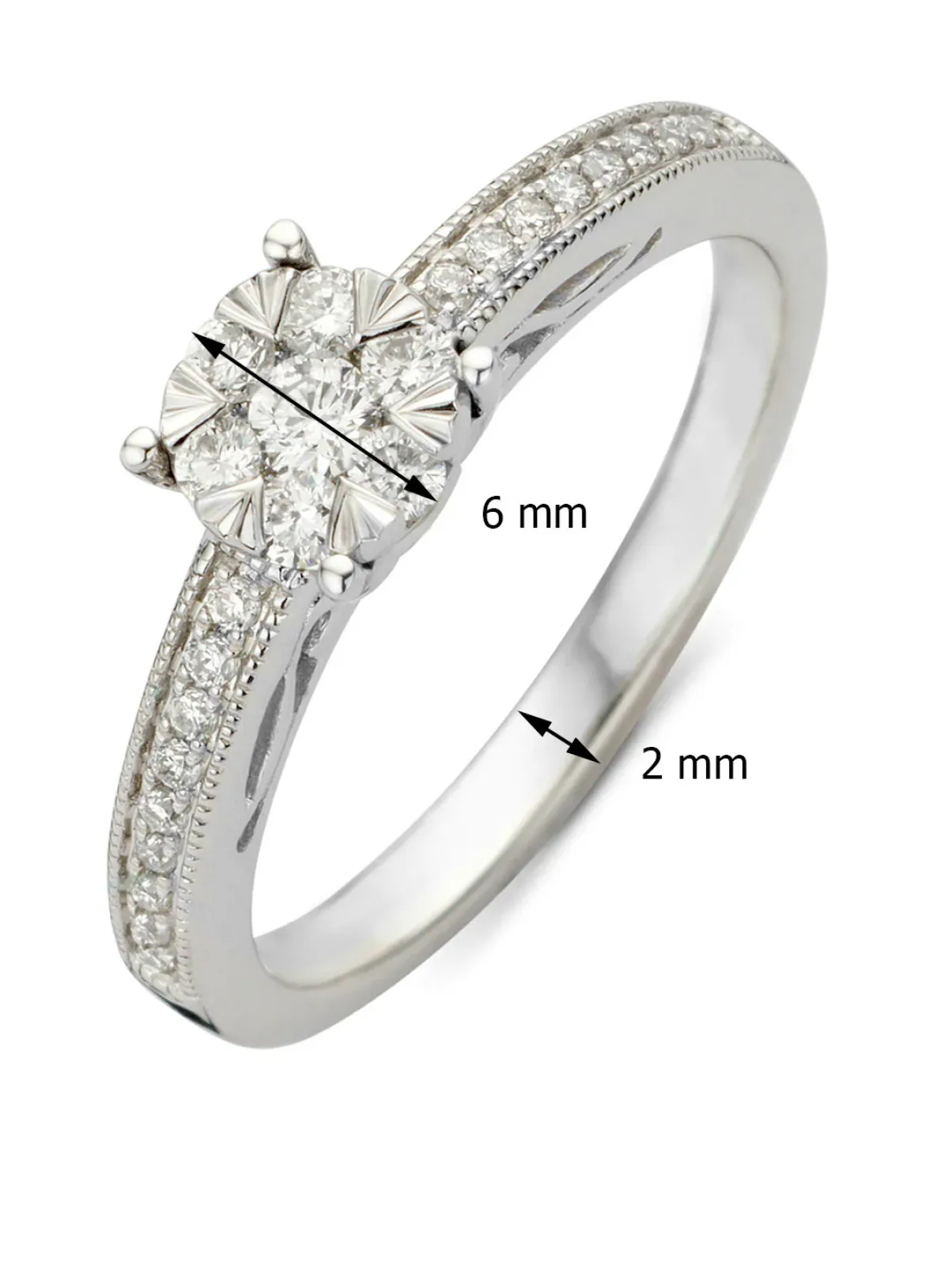 Diamond Point Witgouden Ringen|Diamanten Ringen<Witgouden ring, 0.32 ct diamant, Enchanted