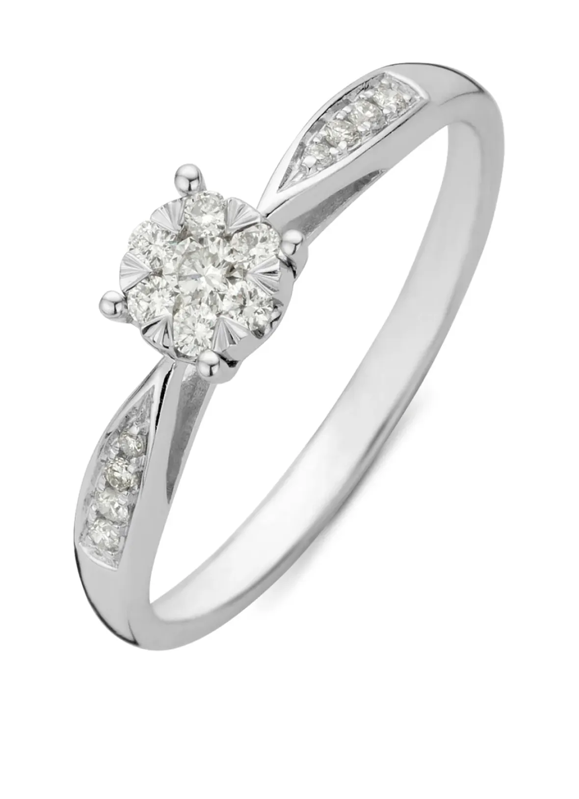 Diamond Point Witgouden Ringen|Diamanten Ringen<Witgouden ring, 0.20 ct diamant, Enchanted