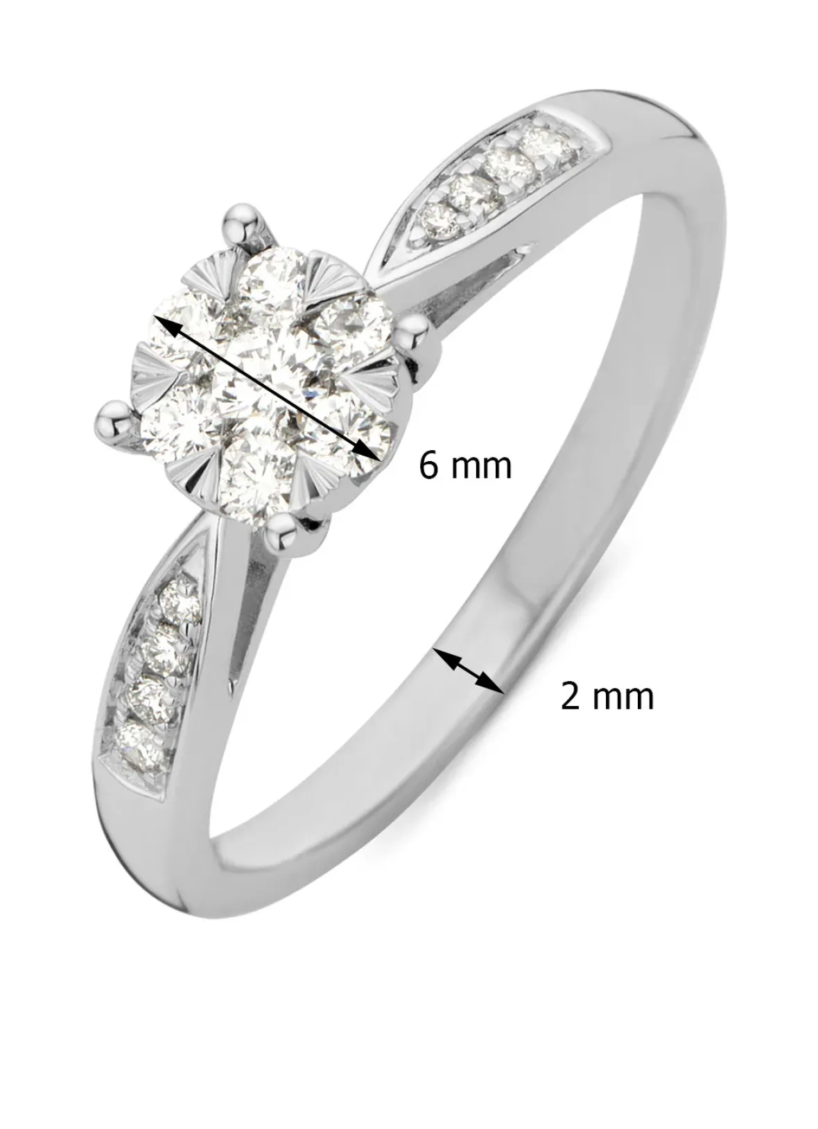 Diamond Point Witgouden Ringen|Diamanten Ringen<Witgouden ring, 0.29 ct diamant, Enchanted