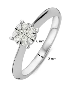 Diamond Point Witgouden Ringen|Diamanten Ringen<Witgouden ring, 0.25 ct diamant, Enchanted