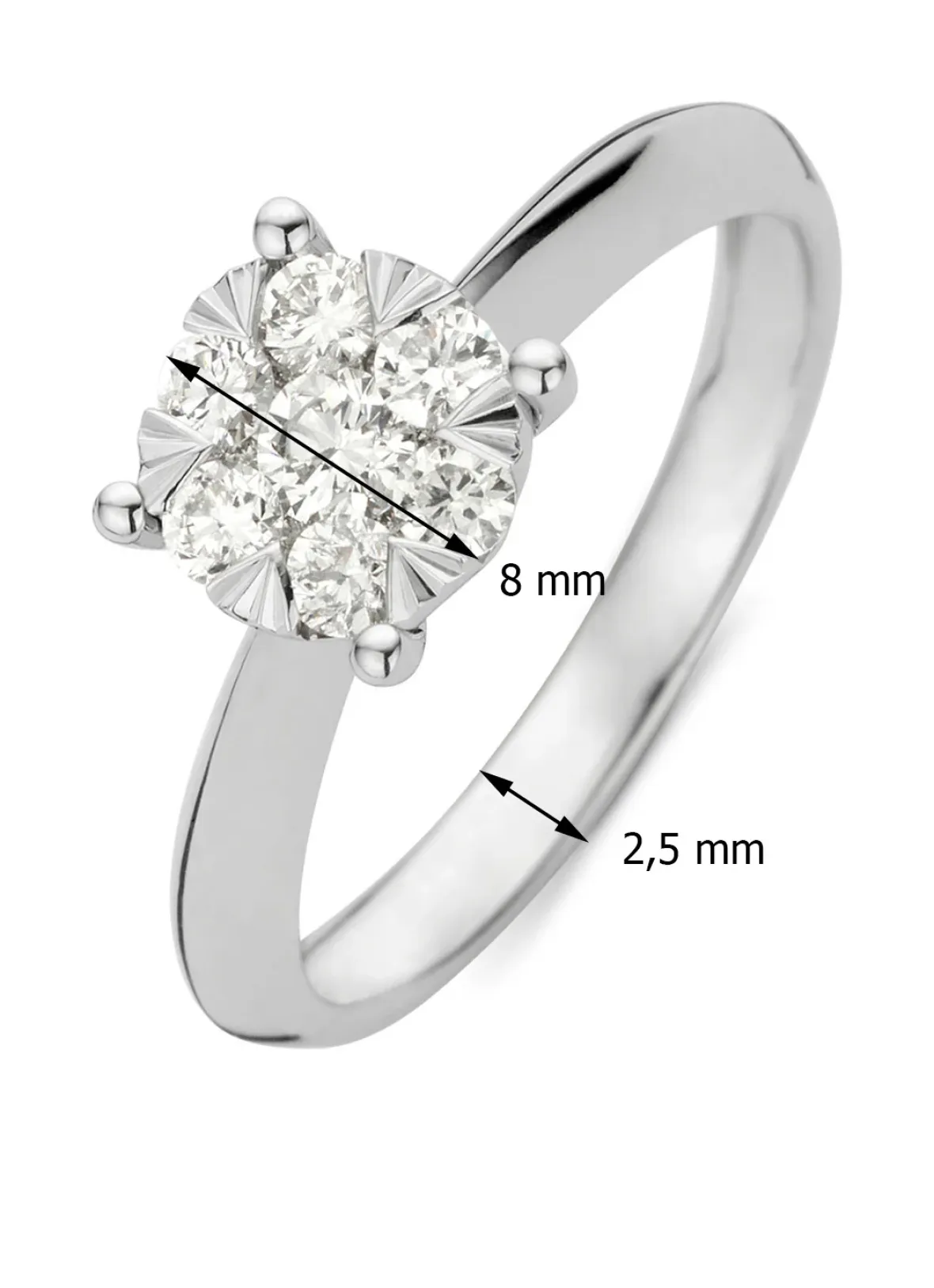 Diamond Point Witgouden Ringen|Diamanten Ringen<Witgouden ring, 0.46 ct diamant, Enchanted