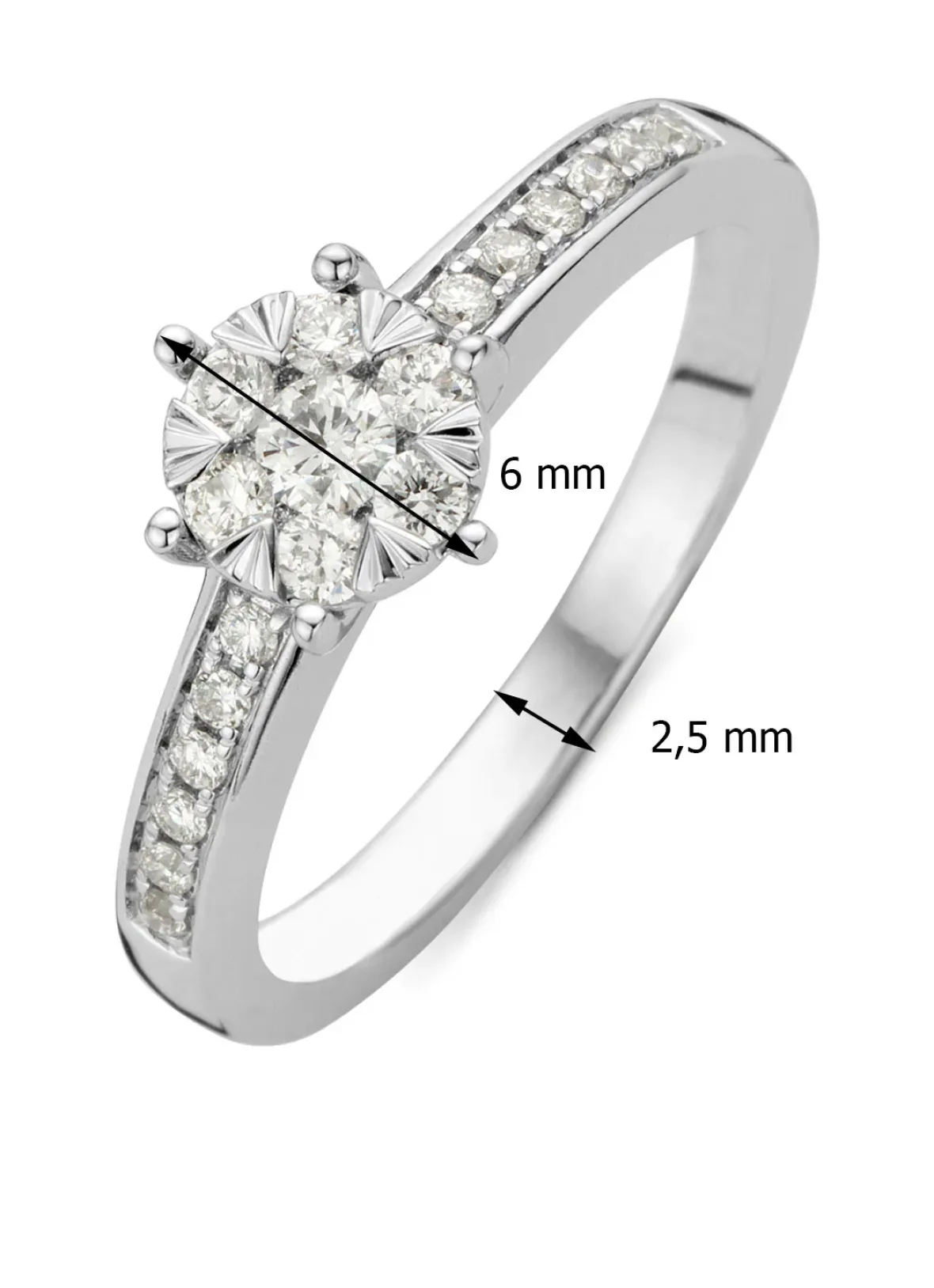 Diamond Point Witgouden Ringen|Diamanten Ringen<Witgouden ring, 0.39 ct diamant, Enchanted