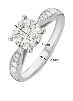 Diamond Point Witgouden Ringen|Diamanten Ringen<Witgouden ring, 0.57 ct diamant, Enchanted