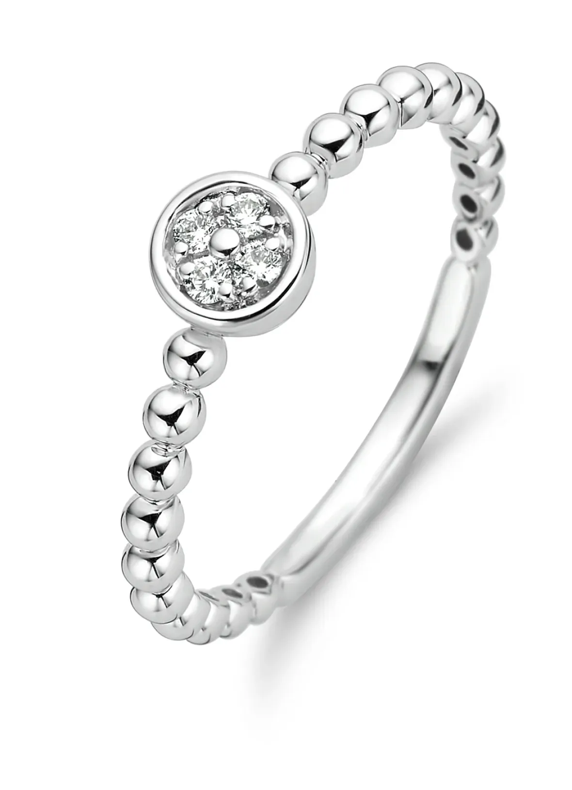 Diamond Point Witgouden Ringen|Diamanten Ringen<Witgouden ring, 0.06 ct diamant, Ensemble