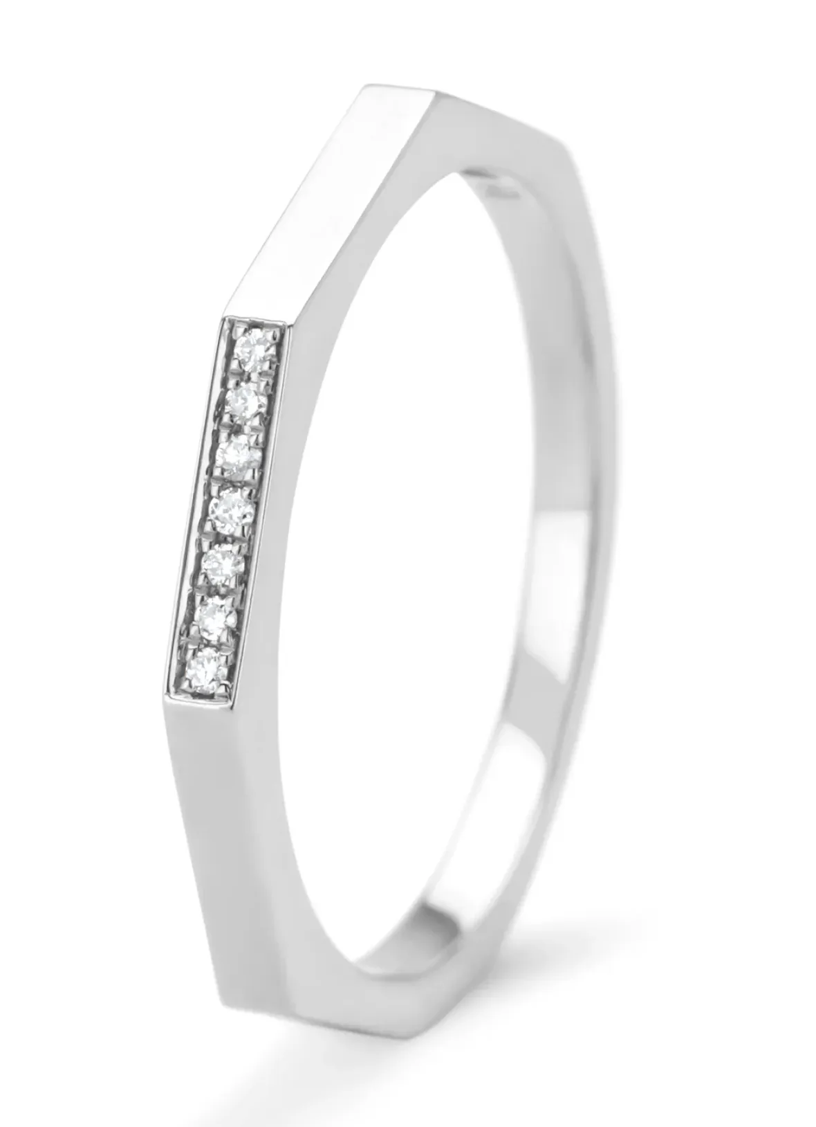 Diamond Point Witgouden Ringen|Diamanten Ringen<Witgouden ring, 0.03 ct diamant, Ensemble