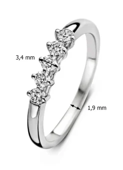 Diamond Point Witgouden Ringen|Diamanten Ringen<Witgouden ring, 0.25 ct diamant, Hearts & Arrows