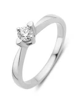 Diamond Point Witgouden Ringen<Witgouden ring, 0.19 ct diamant, Hearts & Arrows