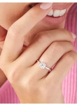 Diamond Point Witgouden Ringen|Diamanten Ringen<Witgouden ring, 0.30 ct diamant, Hearts & Arrows