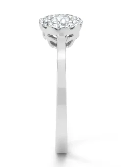 Diamond Point Witgouden Ringen|Diamanten Ringen<Witgouden ring, 0.30 ct diamant, Hearts & Arrows