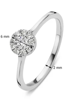 Diamond Point Witgouden Ringen|Diamanten Ringen<Witgouden ring, 0.20 ct diamant, Hearts & Arrows