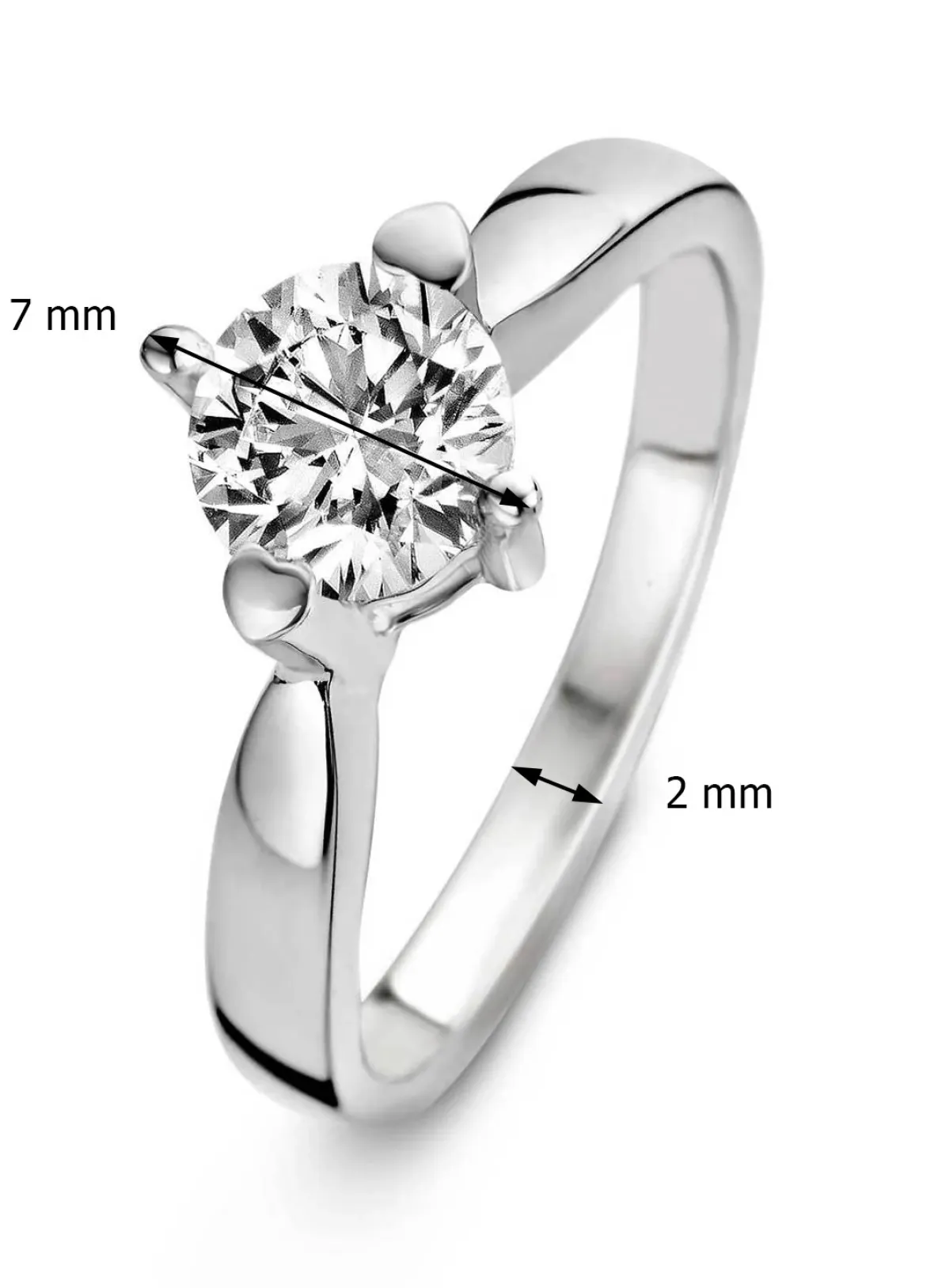 Diamond Point Witgouden Ringen|Diamanten Ringen<Witgouden ring, 0.40 ct diamant, Hearts & Arrows