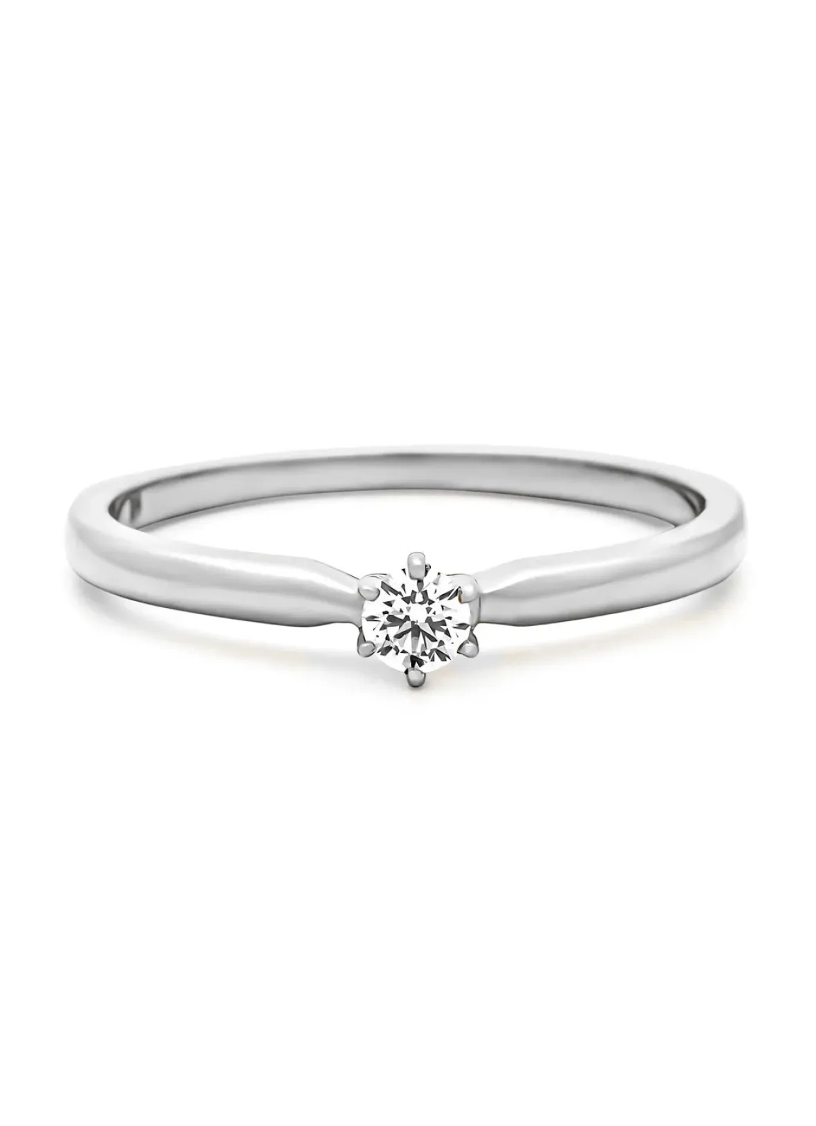 Diamond Point Witgouden Ringen|Diamanten Ringen<Witgouden ring, 0.10 ct diamant, Hearts & Arrows