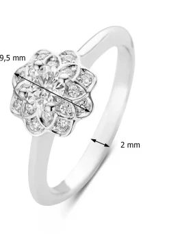 Diamond Point Witgouden Ringen|Diamanten Ringen<Witgouden ring, 0.42 ct diamant, Hearts & Arrows