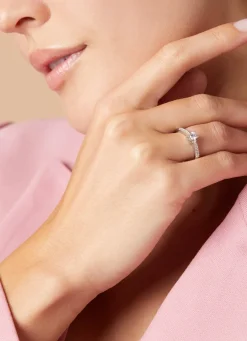 Diamond Point Witgouden Ringen|Diamanten Ringen<Witgouden ring, 0.35 ct diamant, Hearts & Arrows