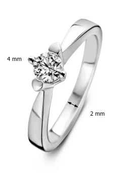 Diamond Point Witgouden Ringen|Diamanten Ringen<Witgouden ring, 0.09 ct diamant, Hearts & Arrows