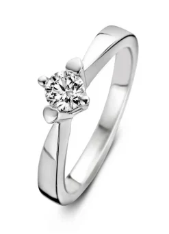 Diamond Point Witgouden Ringen|Diamanten Ringen<Witgouden ring, 0.16 ct diamant, Hearts & Arrows