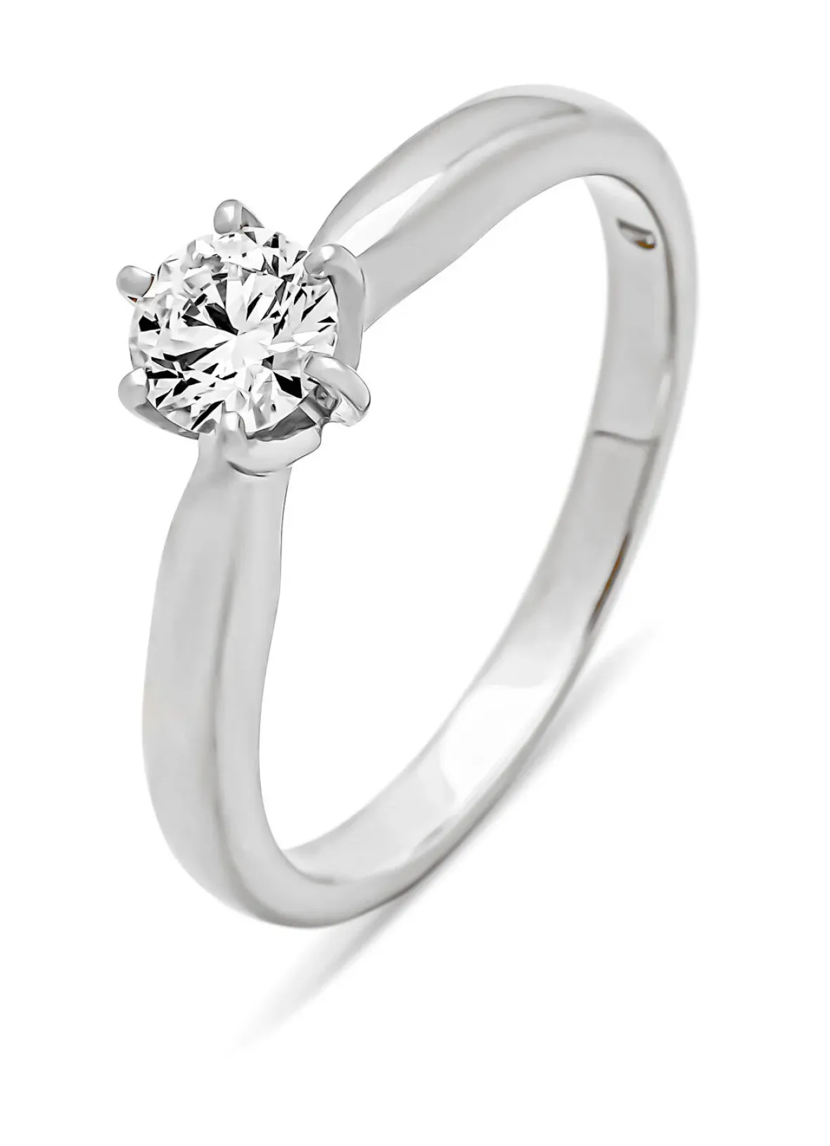 Diamond Point Witgouden Ringen|Diamanten Ringen<Witgouden ring, 0.40 ct diamant, Hearts & Arrows