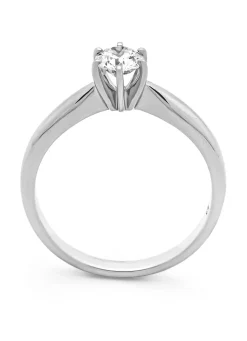 Diamond Point Witgouden Ringen|Diamanten Ringen<Witgouden ring, 0.40 ct diamant, Hearts & Arrows