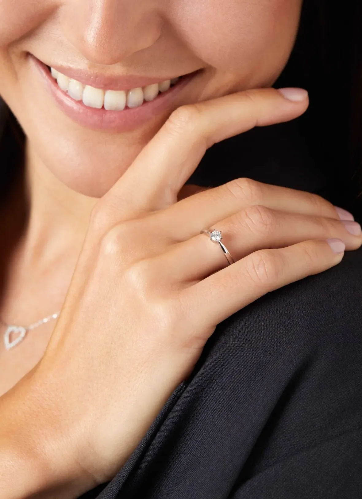 Diamond Point Witgouden Ringen|Diamanten Ringen<Witgouden ring, 0.20 ct diamant, Hearts & Arrows