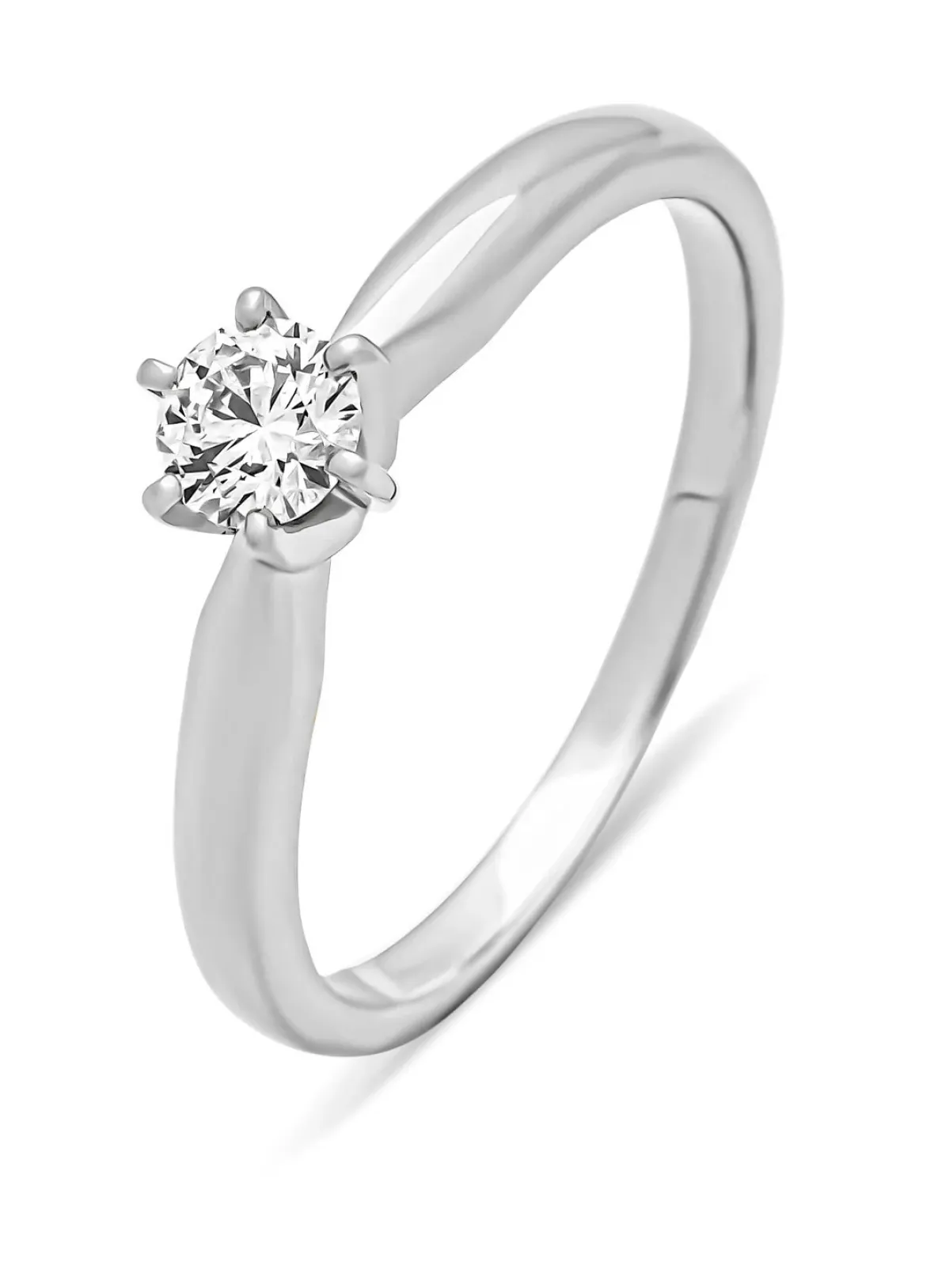 Diamond Point Witgouden Ringen|Diamanten Ringen<Witgouden ring, 0.25 ct diamant, Hearts & Arrows