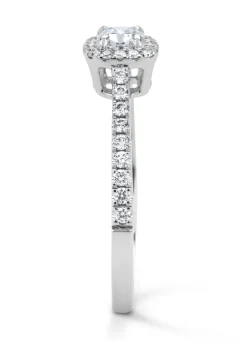 Diamond Point Witgouden Ringen|Diamanten Ringen<Witgouden ring, 0.52 ct diamant, Hearts & Arrows