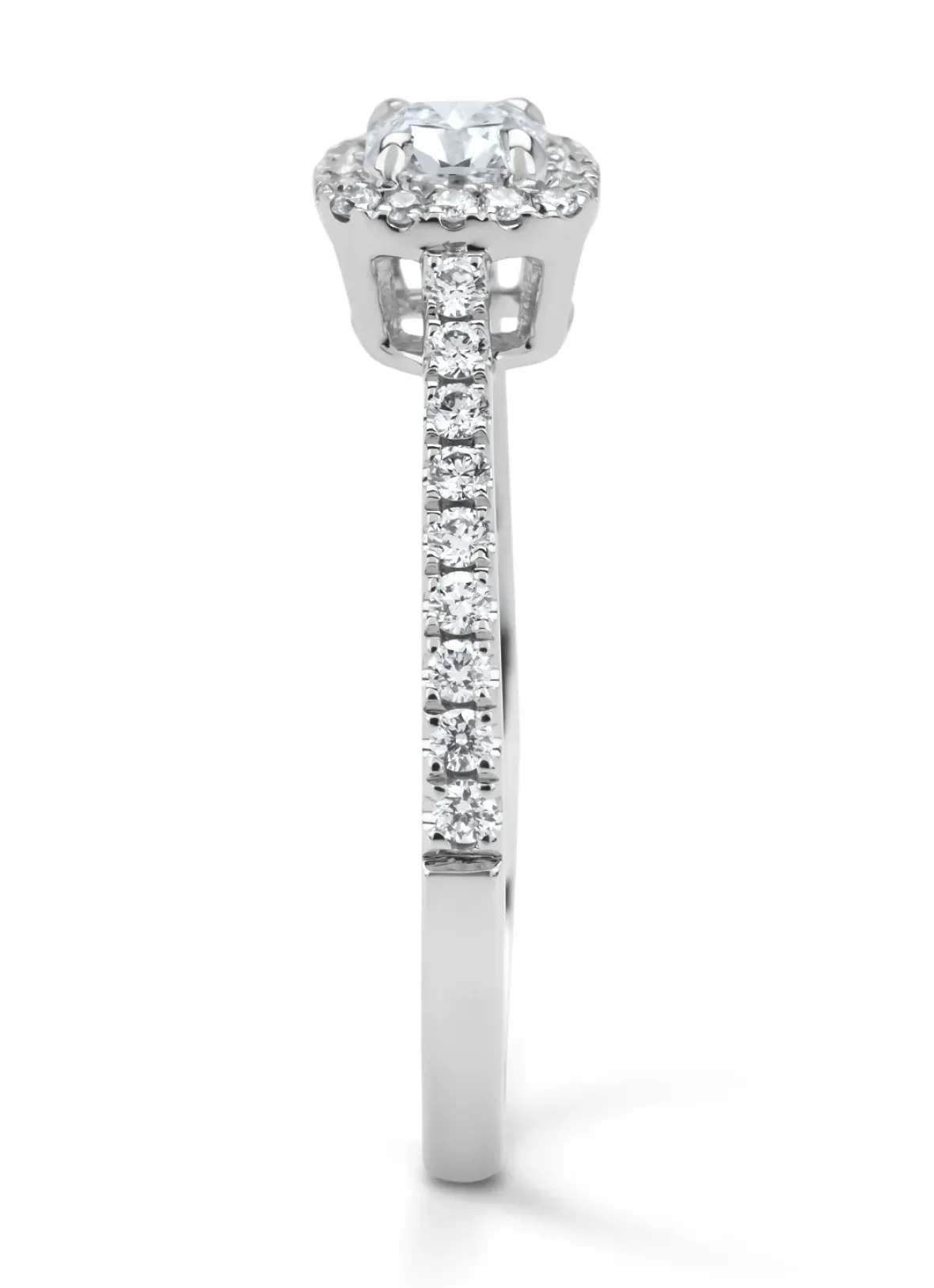 Diamond Point Witgouden Ringen|Diamanten Ringen<Witgouden ring, 0.52 ct diamant, Hearts & Arrows
