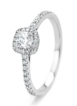 Diamond Point Witgouden Ringen|Diamanten Ringen<Witgouden ring, 0.55 ct diamant, Hearts & Arrows