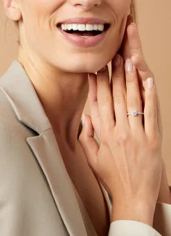 Diamond Point Witgouden Ringen|Diamanten Ringen<Witgouden ring, 0.55 ct diamant, Hearts & Arrows