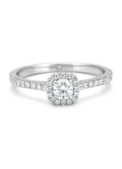 Diamond Point Witgouden Ringen|Diamanten Ringen<Witgouden ring, 0.55 ct diamant, Hearts & Arrows