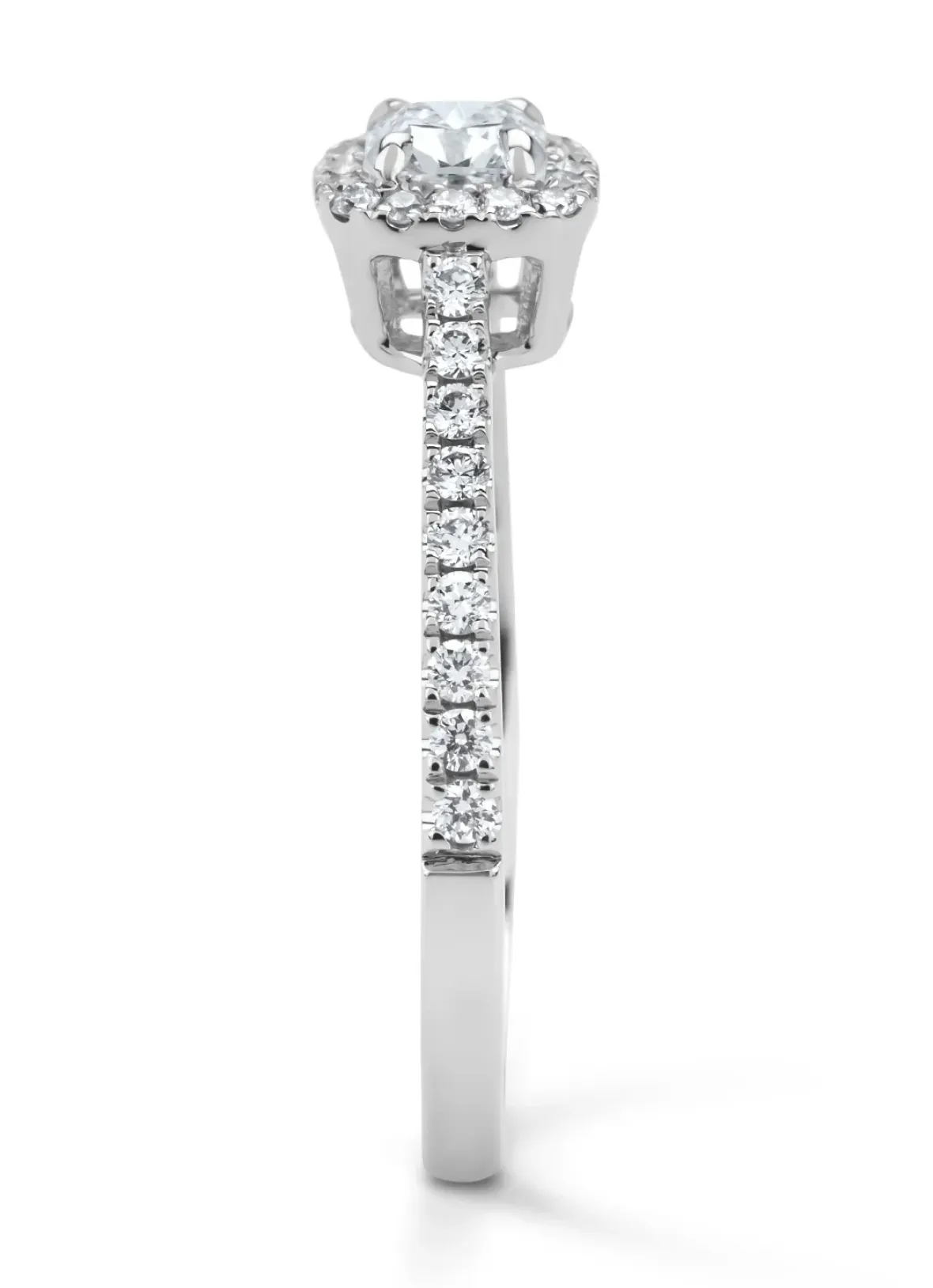 Diamond Point Witgouden Ringen|Diamanten Ringen<Witgouden ring, 0.55 ct diamant, Hearts & Arrows