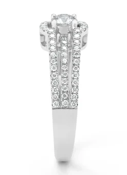 Diamond Point Witgouden Ringen|Diamanten Ringen<Witgouden ring, 0.61 ct diamant, Hearts & Arrows