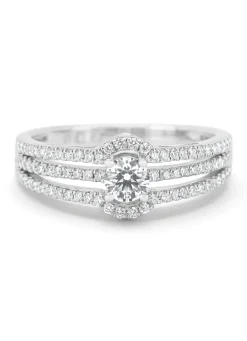 Diamond Point Witgouden Ringen|Diamanten Ringen<Witgouden ring, 0.61 ct diamant, Hearts & Arrows