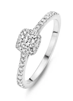 Diamond Point Witgouden Ringen|Diamanten Ringen<Witgouden ring, 0.45 ct diamant, Hearts & Arrows