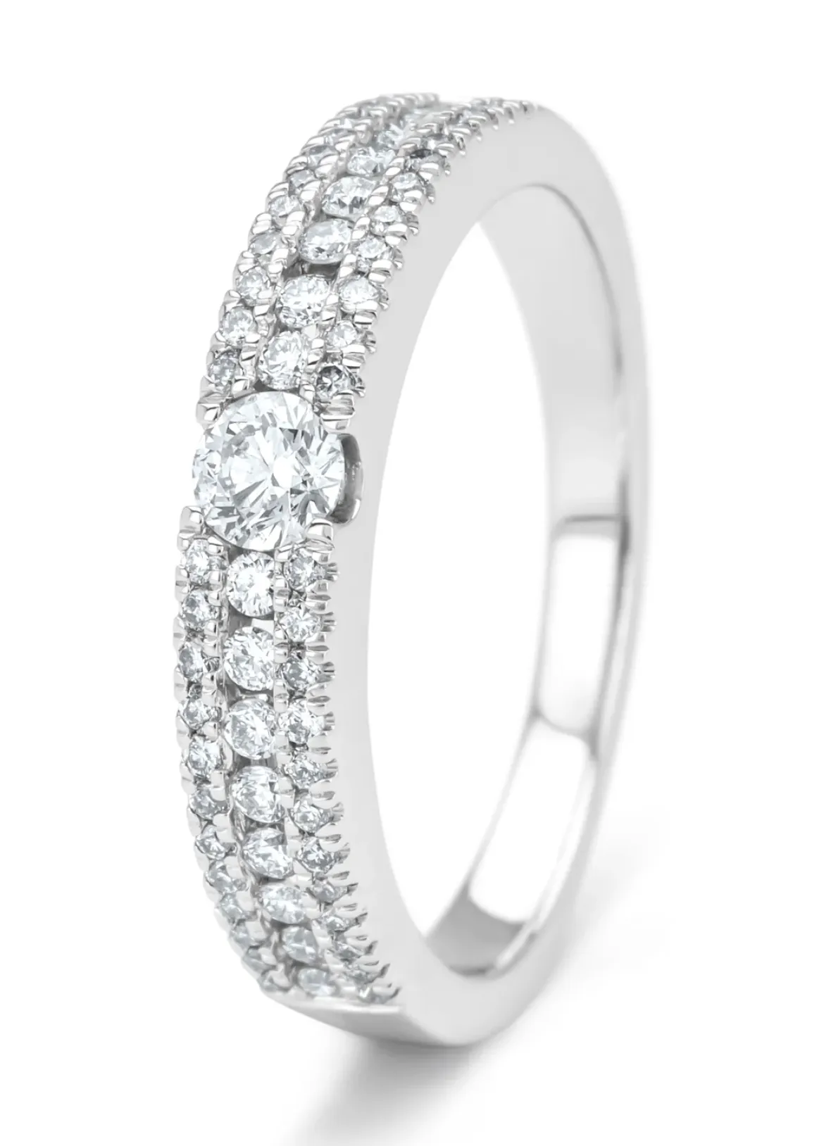 Diamond Point Witgouden Ringen|Diamanten Ringen<Witgouden ring, 0.49 ct diamant, Majestic