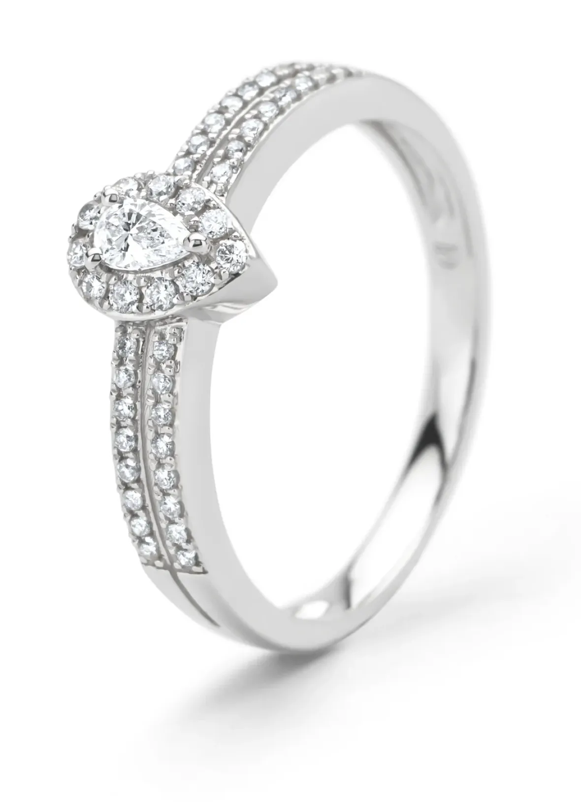 Diamond Point Witgouden Ringen|Diamanten Ringen<Witgouden ring, 0.25 ct diamant, Petite Romance