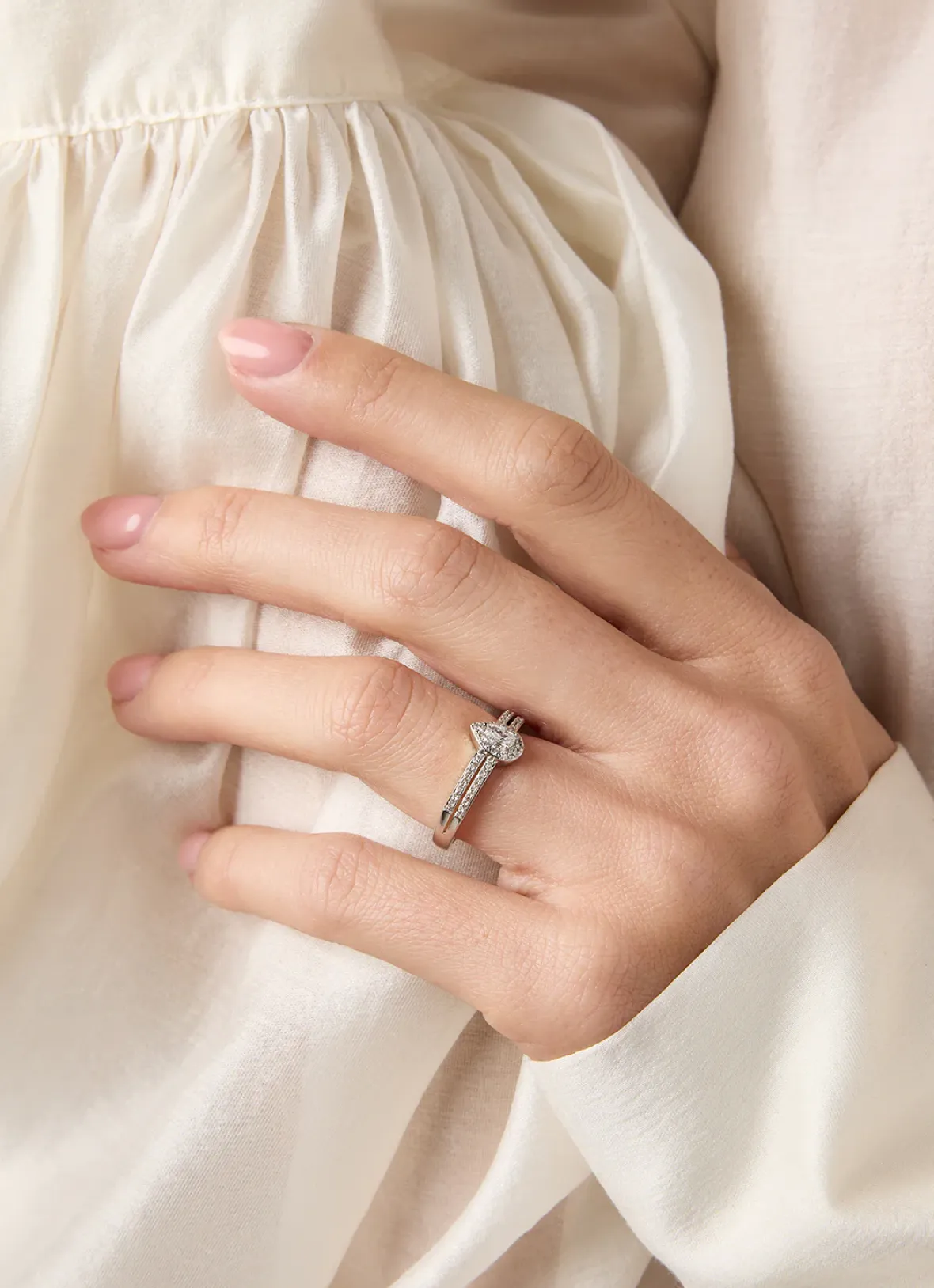 Diamond Point Witgouden Ringen|Diamanten Ringen<Witgouden ring, 0.25 ct diamant, Petite Romance