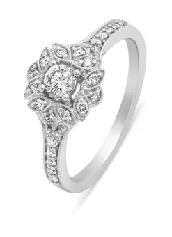 Diamond Point Witgouden Ringen|Diamanten Ringen<Witgouden ring, 0.40 ct diamant, Since 1904