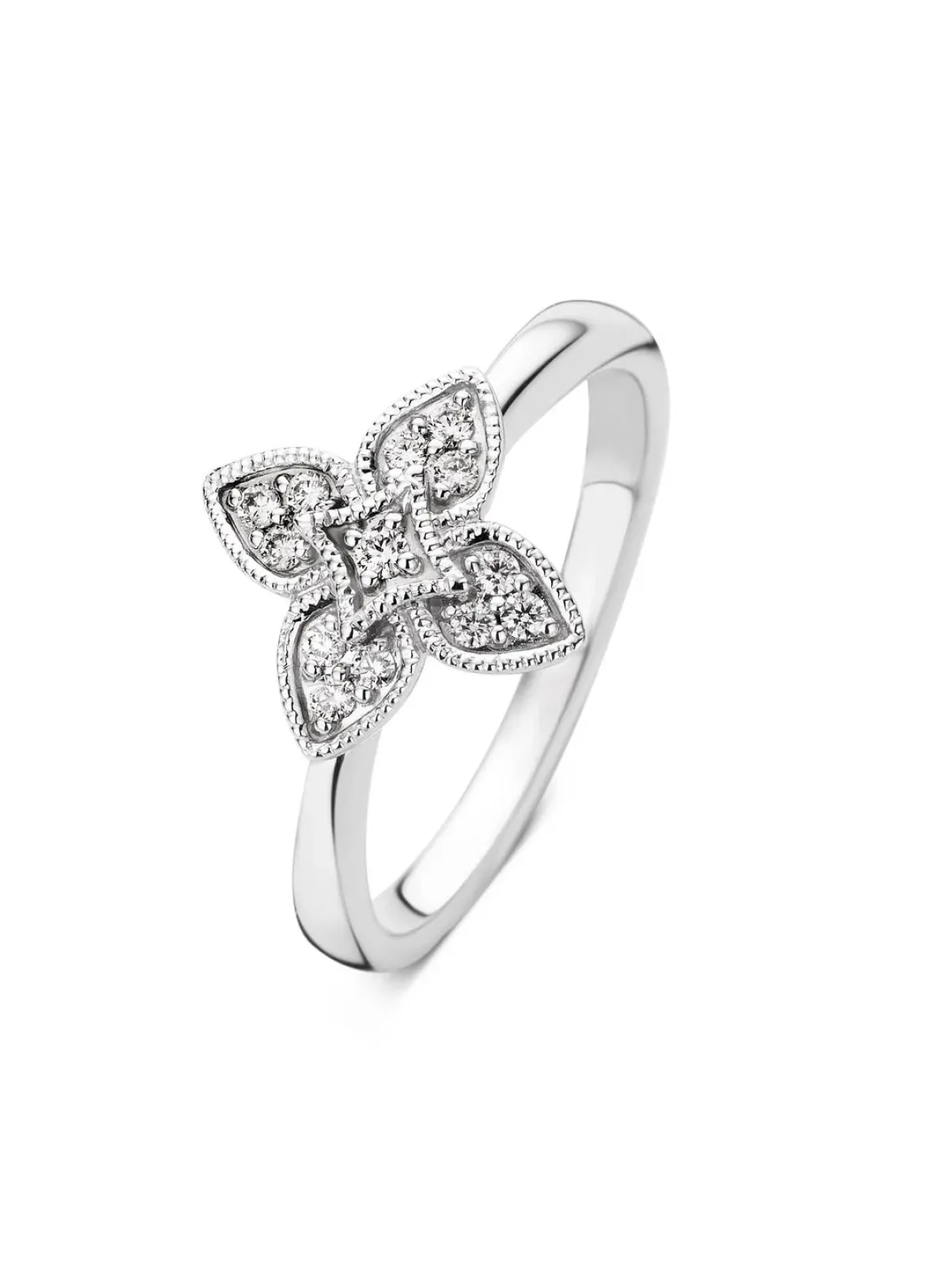 Diamond Point Witgouden Ringen|Diamanten Ringen<Witgouden ring, 0.13 ct diamant, Since 1904